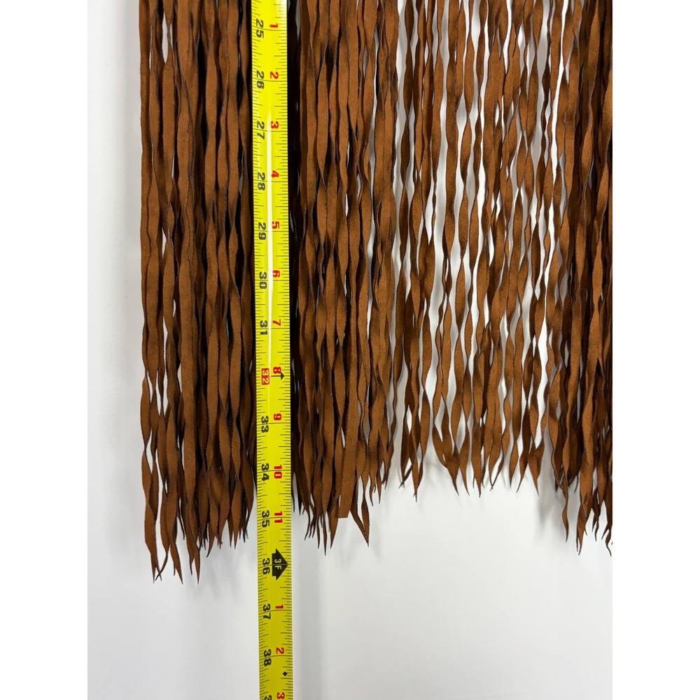 Wrangler Womens Boho Western Faux Suede Fringe Vest Brown Cowgirl Country Large - Picture 4 of 7